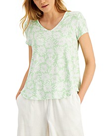 Petite Printed V-Neck T-Shirt, Created for Macy's
