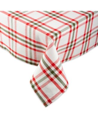 Kitchen and Table Top Jolly Tree Collection Tablecloth, Nutcracker Plaid, 52" x 52"