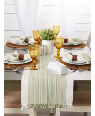 Striped Fringed Table Runner, 14" x 72"
