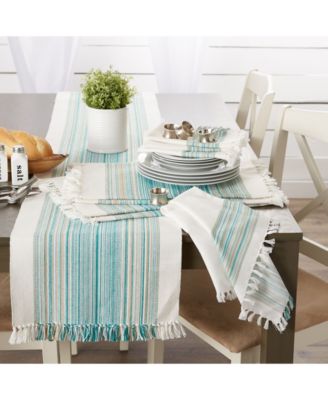 Striped Fringed Table Runner, 14" x 72"