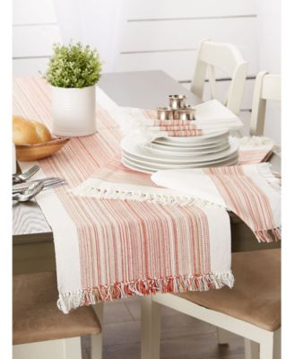Fringed Stripe Table Toppers, 13" x 20", Set of 6