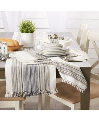 Fringed Stripe Table Toppers, 13" x 20", Set of 6