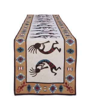 Shop Design Imports Kokopelli Tapestry Table Runner 13" X 72" In Multicolor