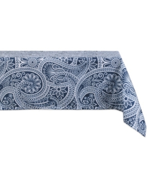 Design Imports Paisley Print Outdoor Tablecloth, 60" X 84" In Blue