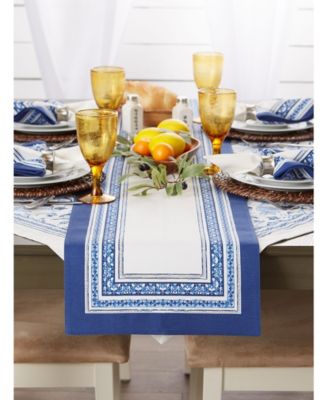 Porto Stripe Print Table Runner, 14" x 72"