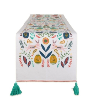 Design Imports Easter Garden Embellished Table Runner, 14" X 108" In Multicolor