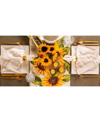 Rustic Sunflowers Printed Table Runner, 14" x 108"