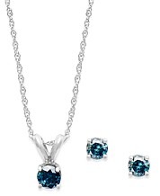 Blue Diamond Necklace - Macy's