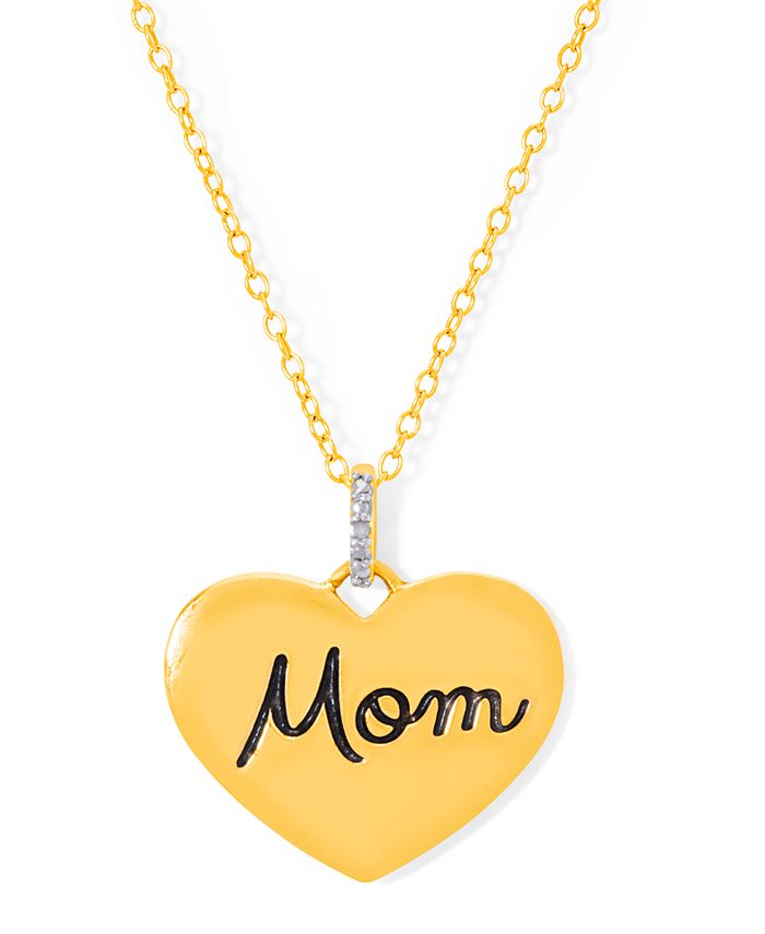 Mom Heart Locket 14K Yellow Gold 18
