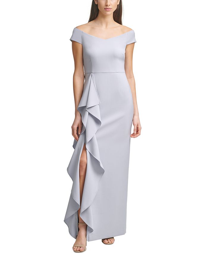 Vince Camuto Off-The-Shoulder Ruffled Gown - Macy's