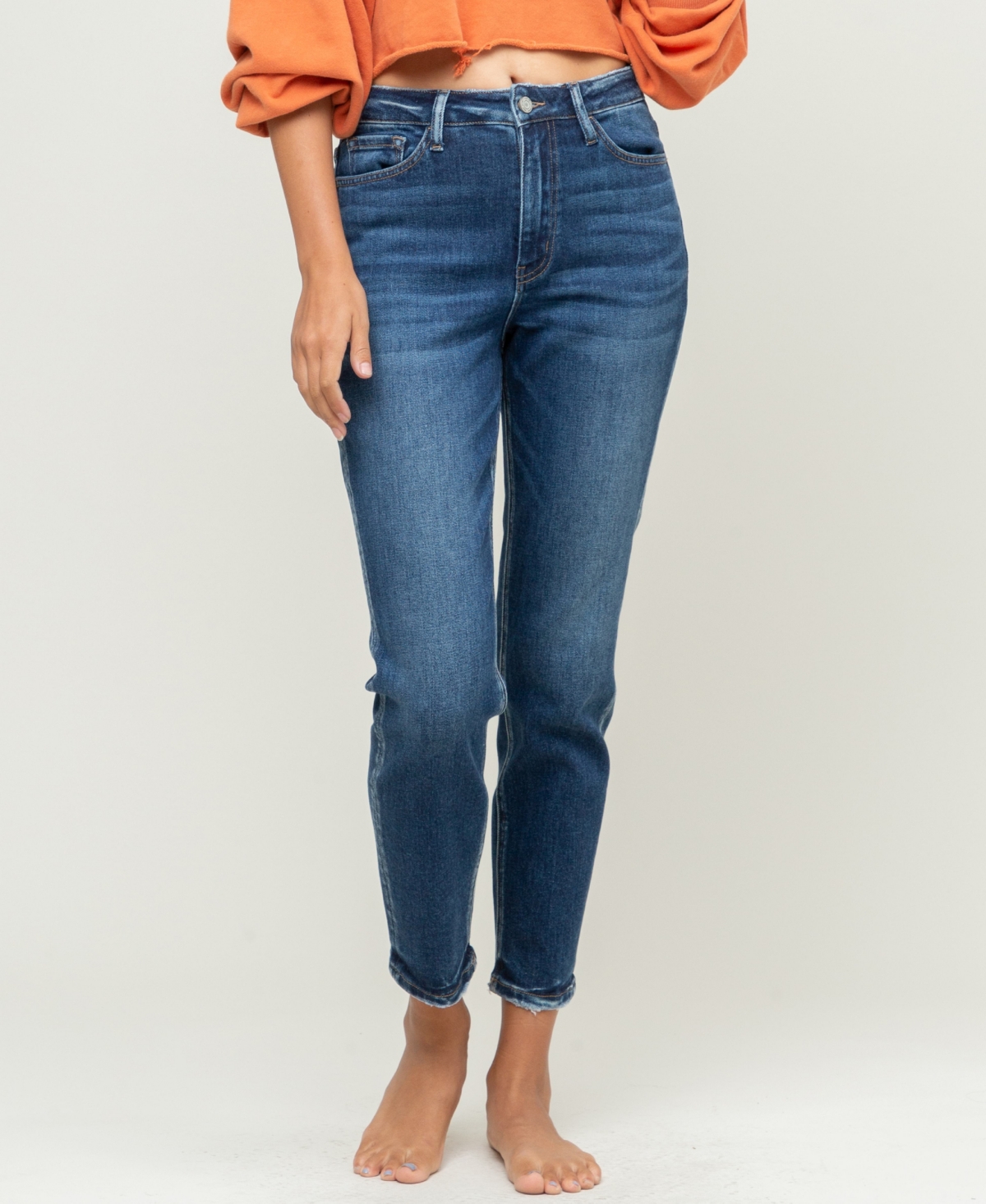 Vervet Women's High Rise Crop Straight Jeans | Smart Closet