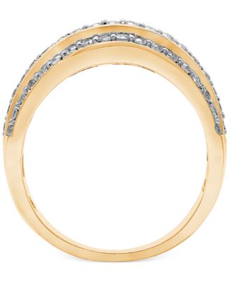 Diamond Multirow Statement Ring (3/4 ct. t.w.) in 10k Gold