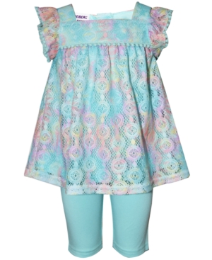 Blueberi Boulevard Baby Girls 2-Pc Rainbow Lace Top & Shorts Set