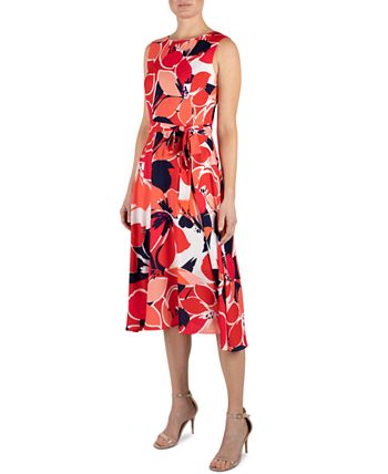 Donna Ricco Printed Fit & Flare Dress - Macy's