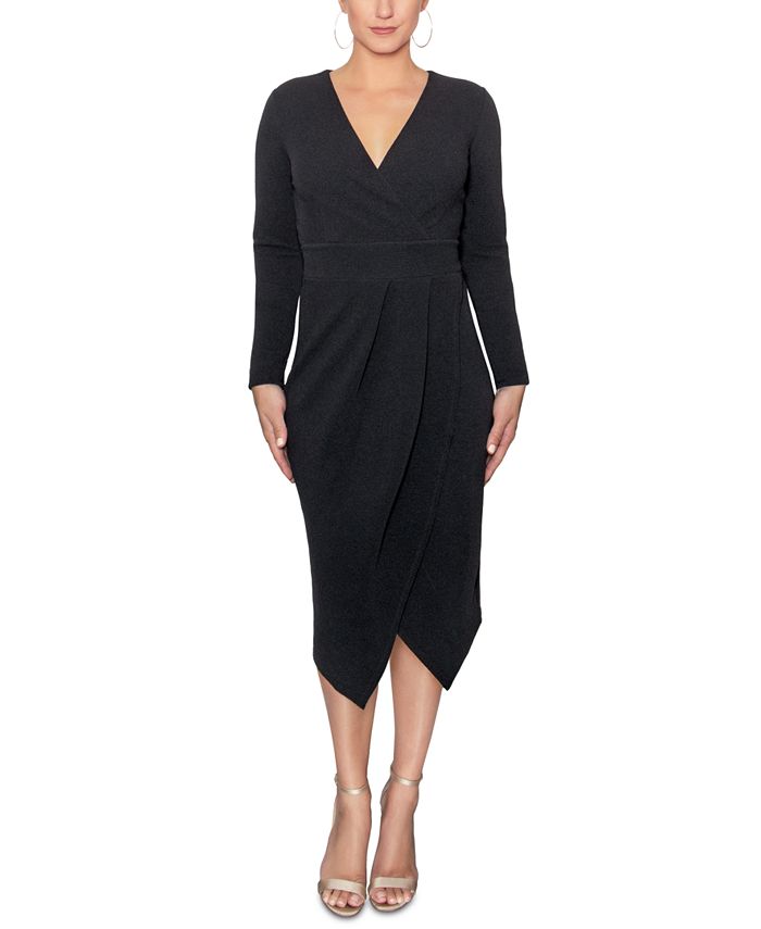 RACHEL Rachel Roy Long-Sleeve Wrap Midi Dress - Macy's