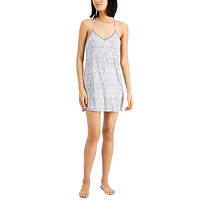 INC Up All Night Heavenly Soft Lace-Back Printed Knit Chemise Deals