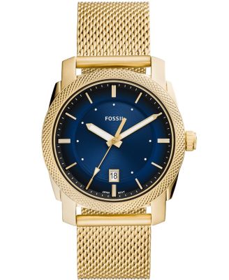 Fossil - Men's Machine Gold-Tone mesh Bracelet Watch 42mm