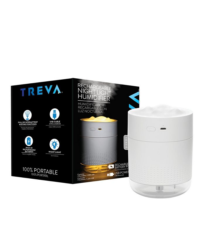 Treva - Rechargeable Cool Mist Travel Humidifier with Nightlight, 500 mL