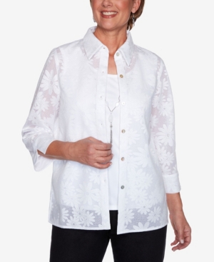 ALFRED DUNNER PLUS SIZE LAZY DAISY TWO FOR ONE TOP