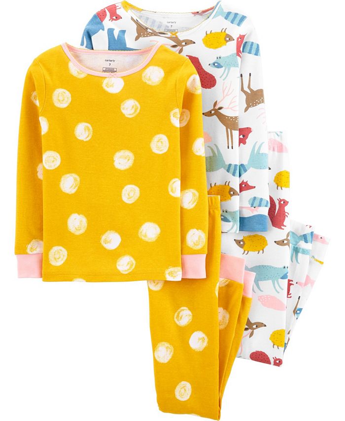 Carter's 4pc Toddler Girl Purple Artic Animals Snug Fit Cotton Pajama Set main image 1