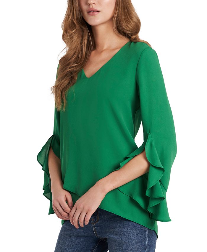 Vince Camuto Flutter-Sleeve Top - Macy's