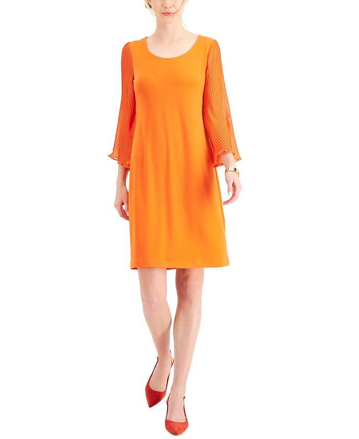 JM Collection Pleated-Sleeve Dress, Created for Macy's - Macy's