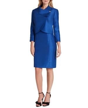 Tahari Asl Cropped Jacket Dress Suit