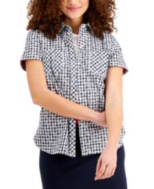 Floral Plaid Cotton Camp Shirt