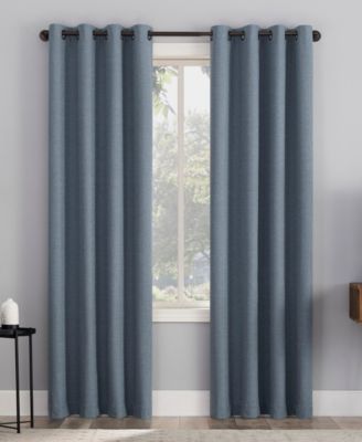 Cayden Grid Texture Draft Shield Fleece Insulated 100% Blackout Grommet Curtain Panel