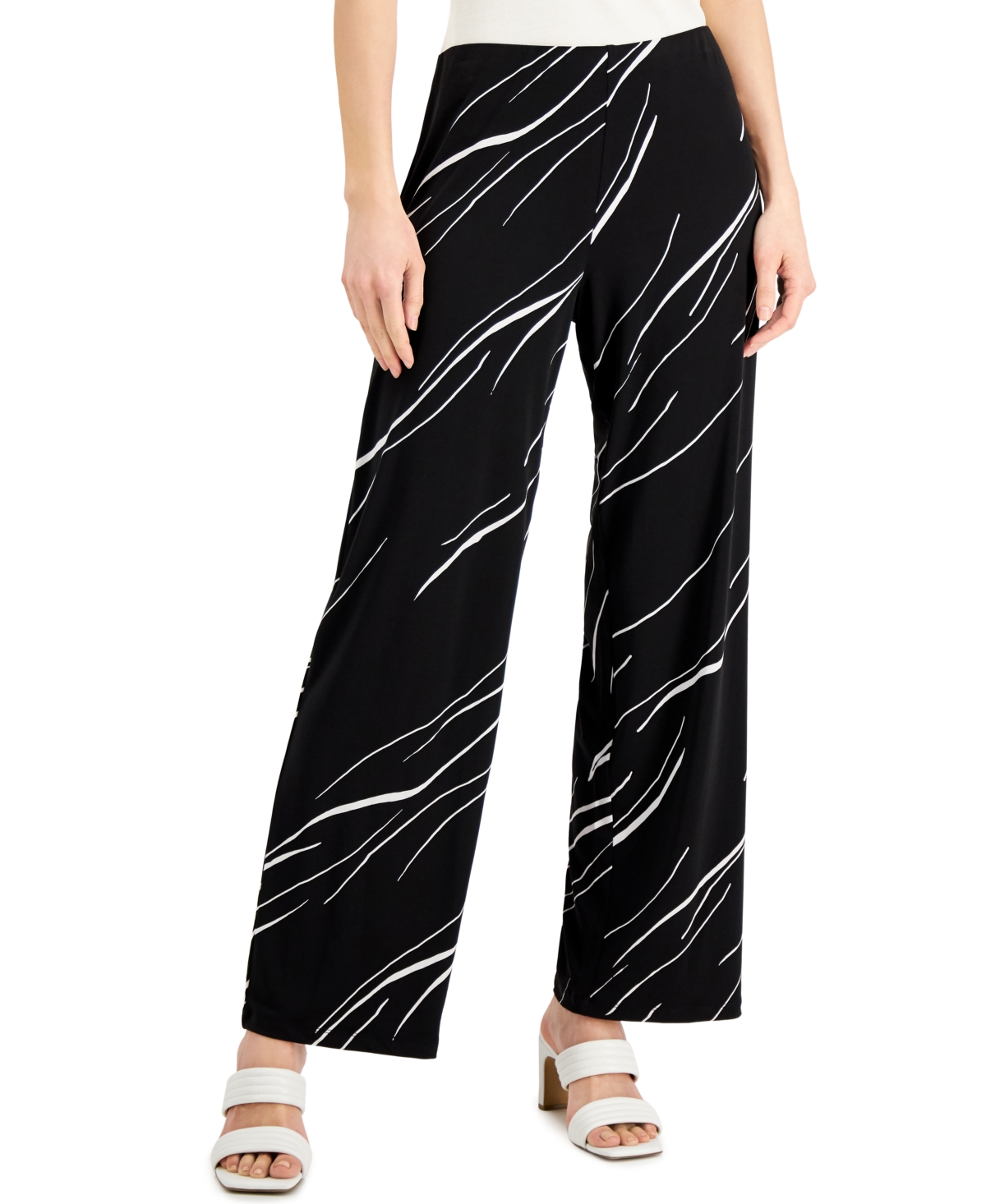 Alfani Printed Wide-Leg Pants, Created for Macy's