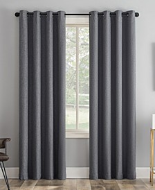 Tresello Tonal Texture Draft Shield Fleece Insulated 100% Blackout Grommet Curtain Panel, 50" x 84"