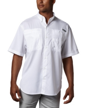 Columbia Men's Pfg Tamiami Ii Short Sleeve Shirt In White