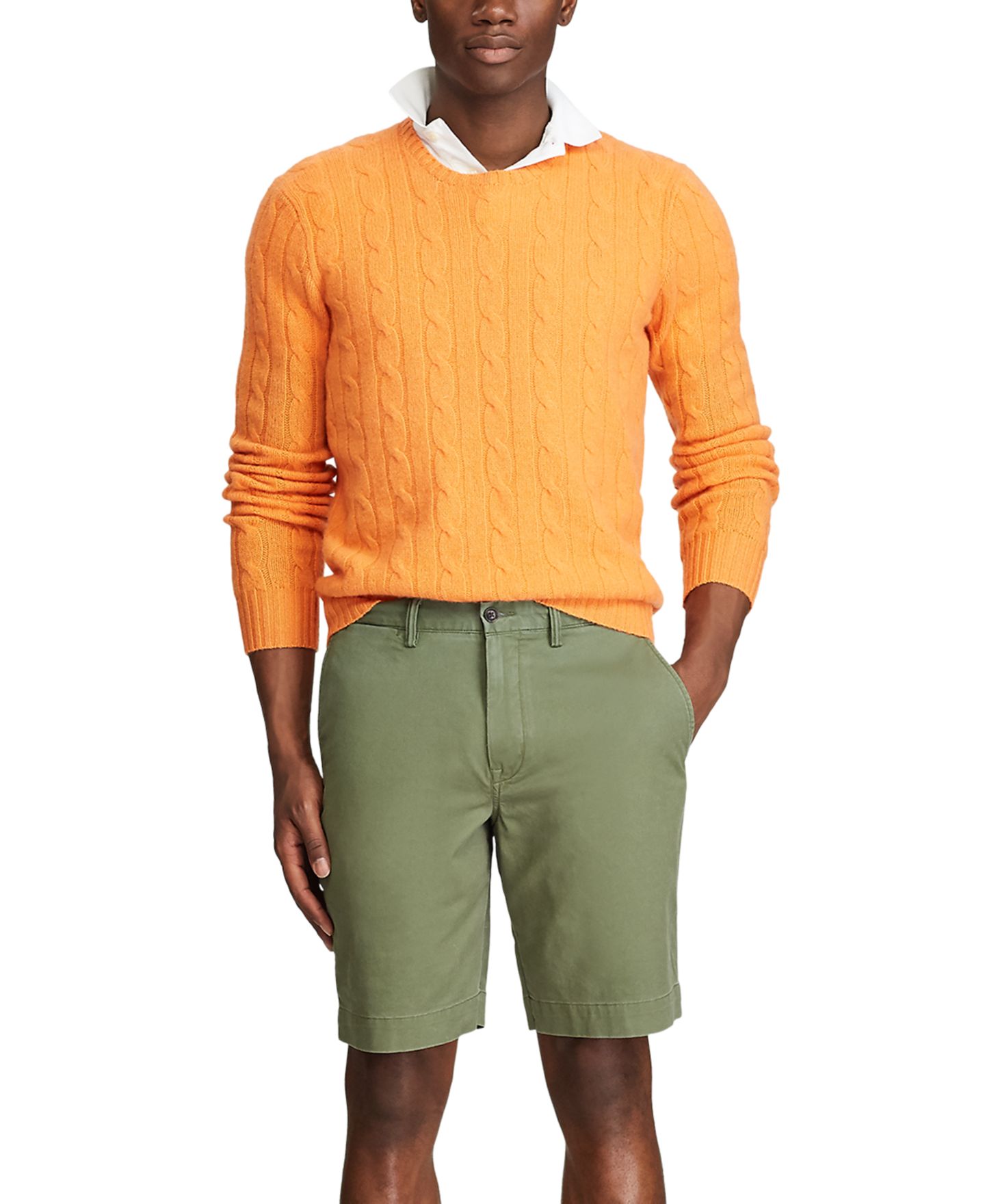 Мужские шорты Polo Ralph Lauren Stretch Classic-Fit Chino, цвет: Армейский оливковый — фото 2