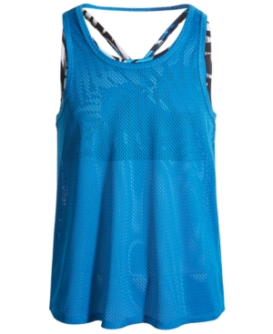 Ideology Big Girls Layered-Look Mesh Tank Created for Macy's