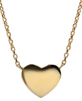 Jac + Jo by Anzie - Polished Heart Pendant Necklace in 14k Gold, 16" + 1" extender