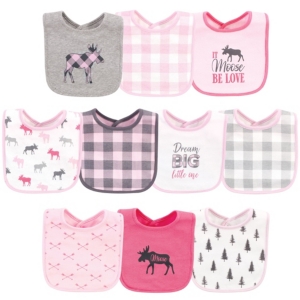 Baby Girls Cotton Bibs 10 Pack