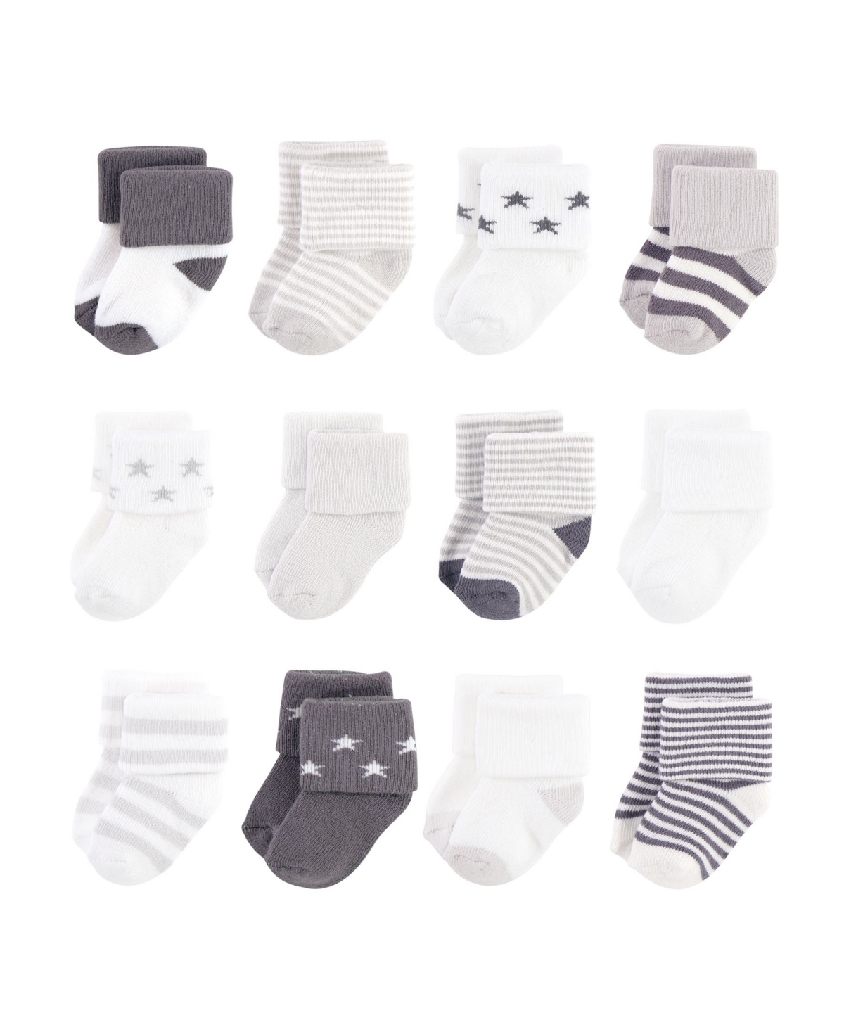 Touched by Nature Baby Boys Baby Unisex Organic Cotton Socks,- Gray charcoal stars