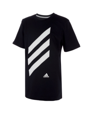 adidas Big Boys Short Sleeve Sport Stripe Tee