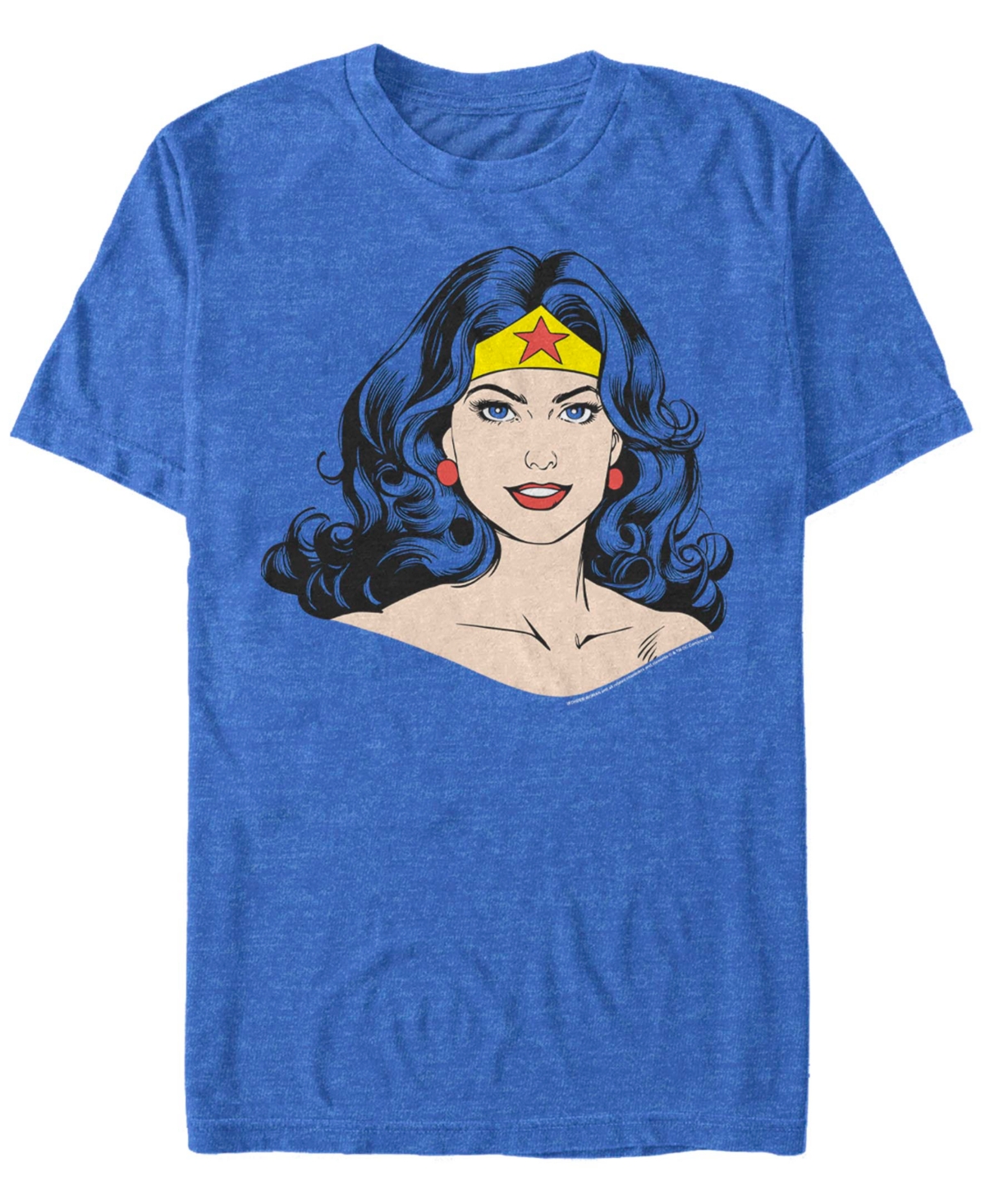 Men's Wonder Woman Just Big Face Short Sleeve T-shirt - Royal Heather