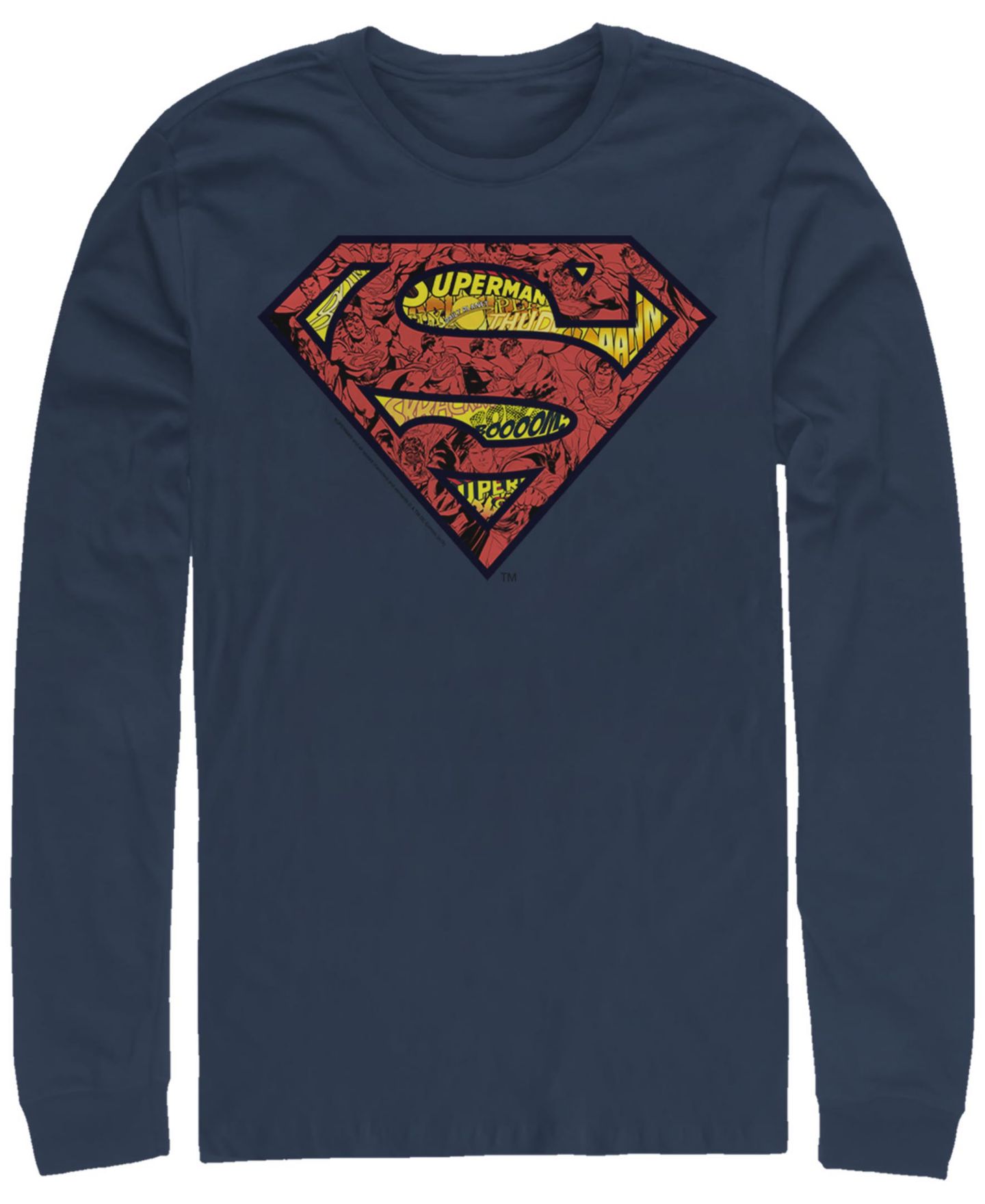 Мужская футболка Fifth Sun Superman Inside Comics Long Sleeve Crew, цвет: Тёмно-синий — фото 1