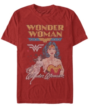 Fifth Sun Men's Wonder Woman Vintage-inspired Wonder Short Sleeve T-shirt In Red