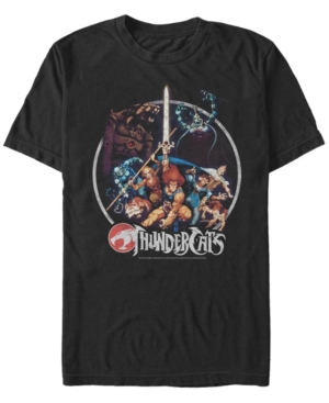 Fifth Sun Men's Thundercats Thundercats Vintage-inspired Circle Poster Short Sleeve T-shirt In Black