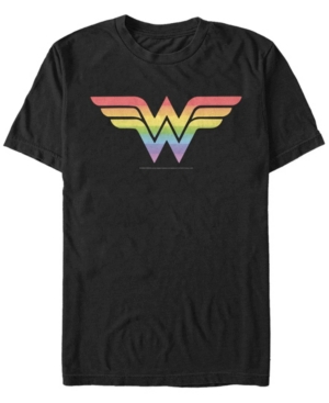 Fifth Sun Men's Wonder Woman Wonder Rainbow Short Sleeve T-shirt In Black