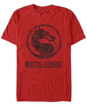 Fifth Sun Men's Mortal Kombat Klassic Splatter Logo Short Sleeve T-shirt In Red
