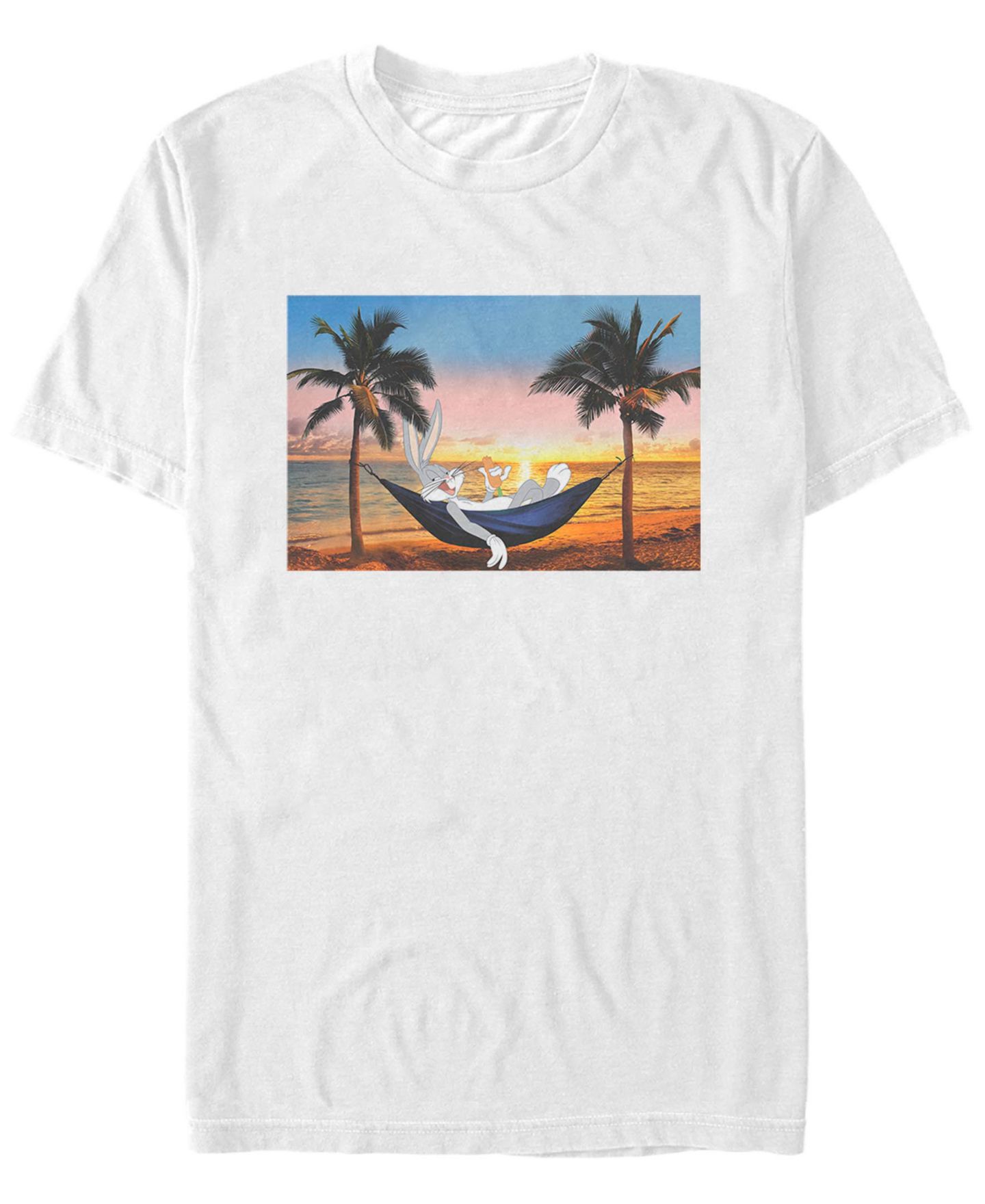 Мужская футболка Fifth Sun Looney Tunes Hare and His Hammock Short Sleeve, цвет: Белый — фото 1