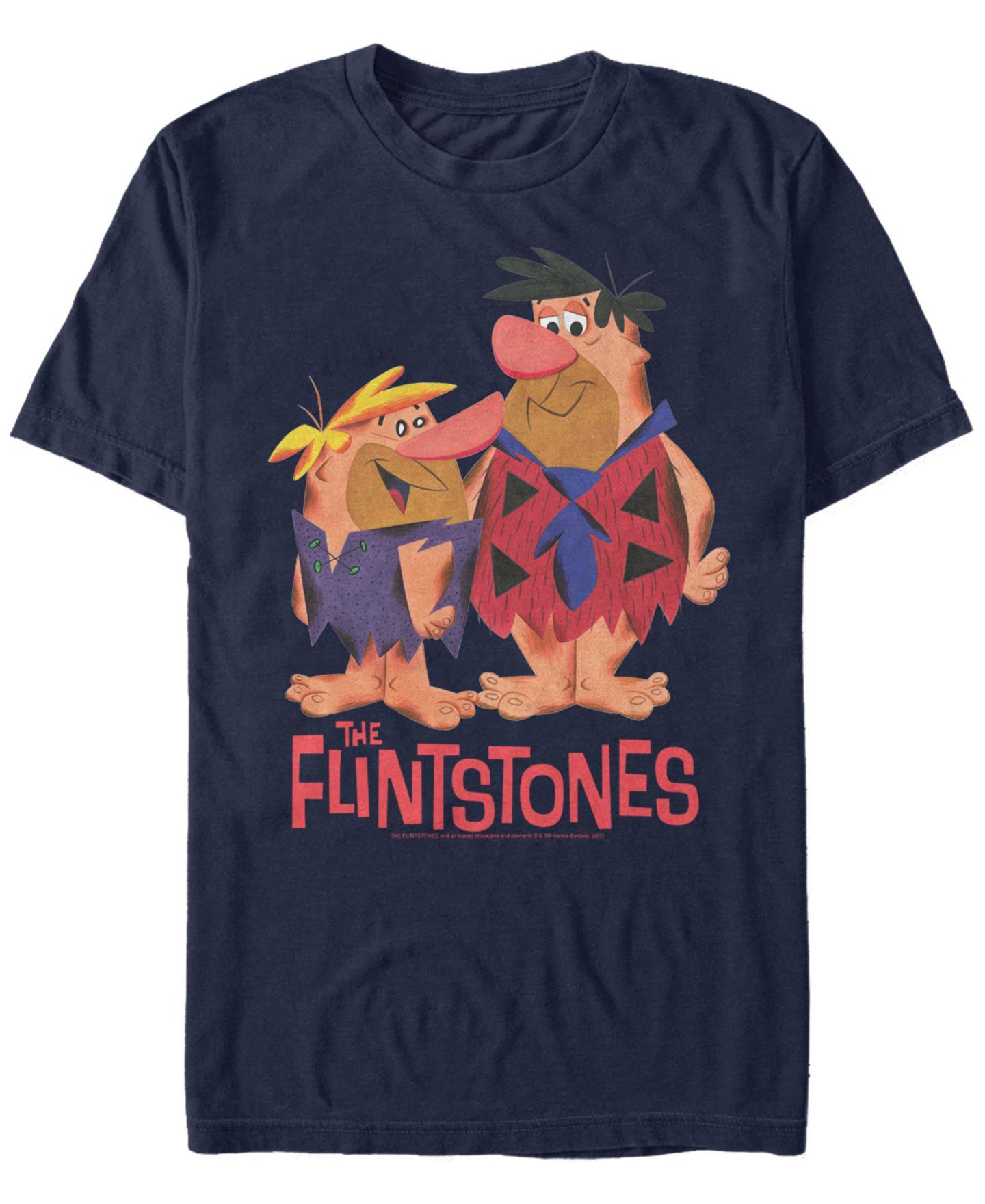 Мужская футболка Fifth Sun The Flintstones Textured Barney Fred Short Sleeve, цвет: Тёмно-синий — фото 1