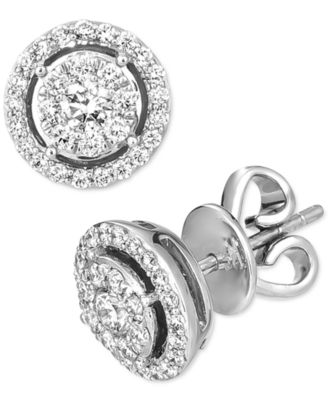 Vanilla Diamond&reg; Halo Stud Earrings (3/8 ct. t.w.) in Platinum