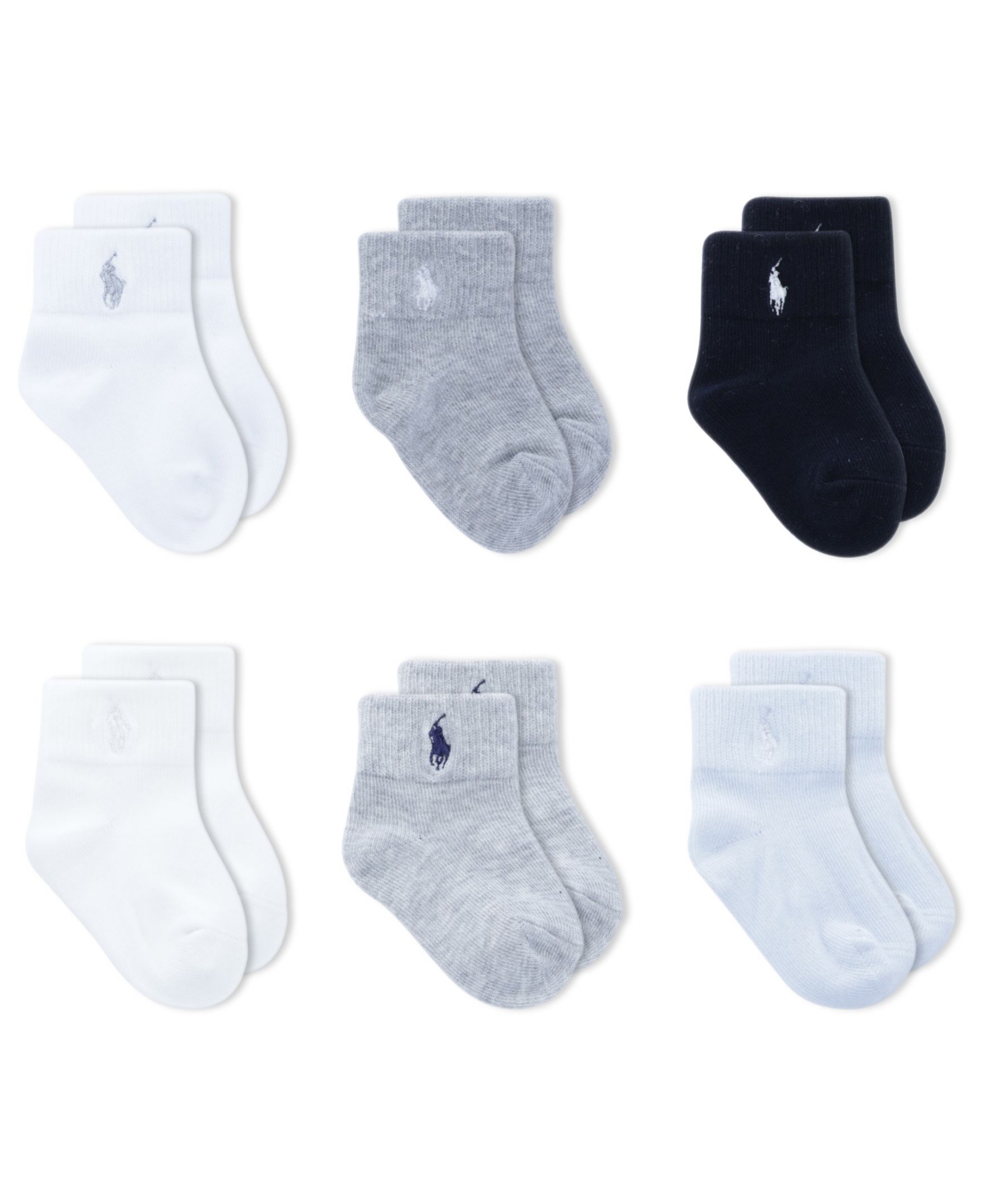 Shop Polo Ralph Lauren Baby Boy Socks In Grey,light Blue,navy,white,ivory