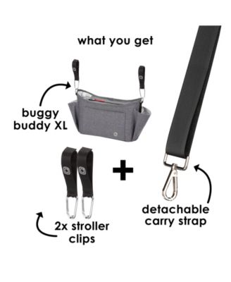 Buggy Buddy XL Universal Stroller Organizer with Cup Holders, Secure Attachment, Zip Pockets