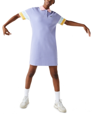 Lacoste Striped-Accents Honeycomb Polo Dress